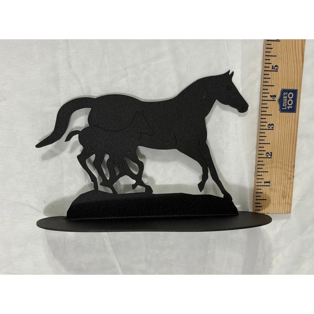 Western Heritage Candle Holder Mare & Goal Wrinkle Black Country Farmhouse